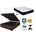Ver imagem 2 de Cama Box Baú Casal Conforto Suede Marrom + Colchão Casal Conforto Espuma D33 com Eps 24x138x188