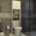 Ver mais imagens de Armario Banheiro Multiuso para Vaso Sanitario 2 Portas Branco - Mademovel