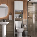 Ver imagem 1 de Armario Banheiro Multiuso para Vaso Sanitario 2 Portas Branco - Mademovel