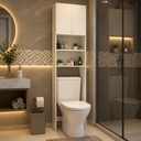 Ver imagem 5 de Armário para Banheiro Multiuso sobre Vaso Sanitário 2 Portas Branco - Mademovel