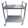 Carrinho Auxiliar Aço Inox com 2 Prateleiras e 2 Puxadores - 80x50x95cm - Brascool - 1