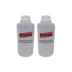 Kit 2 Solução Cloreto Potássio 1L Kcl 3M Utilizada Manutenção Conservação Eletrodos Ph Vidro