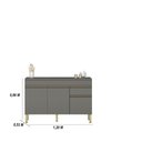 Ver imagem 2 de Kit Balcão de Pia com Tampo e Aereo 120 Cm 6 Portas 1 Gaveta Madrid - Gris/gris/cp-freijó