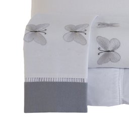 Jogo Lençol Butterfly Queen Bordado 4 Pçs Branco - 3