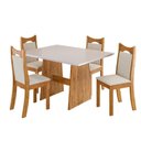 Ver imagem 2 de Conjunto Sala de Jantar 4 Lugares Retangular Tampo de MDP Lyra Yescasa Bege/Mel/Blonde