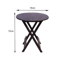 Mesa 70x70 Dobrável Redonda em Madeira Padrão - Tabaco - 2