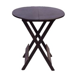 Mesa 70x70 Dobrável Redonda em Madeira Padrão - Tabaco - 1
