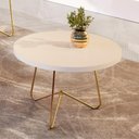 Ver imagem 2 de Mesa de Centro 8006 Redonda Luxo Perola Pes Ferro Dourado Jb Bechara