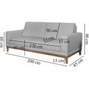 Ver imagem 4 de Sofa 3 Lugares 200 cm Crons Linho Cinza Vazzano