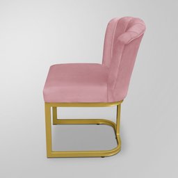 Cadeira de Jantar Flor Industrial Rosa - Base Ferro Dourado - 3