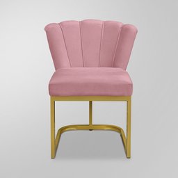 Cadeira de Jantar Flor Industrial Rosa - Base Ferro Dourado - 2