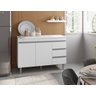 Balcão de Cozinha Andréia 120cm Branco + Tampo - AJL Móveis - 1