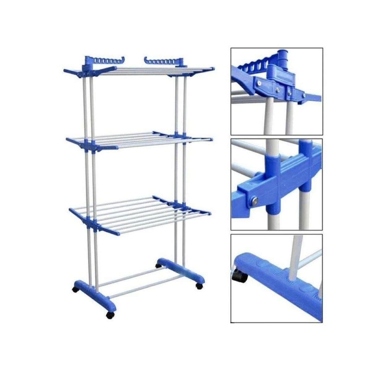 Varal Varal Vertical de Chão de 3 Andares Dobrável Portátil | MadeiraMadeira