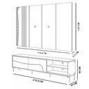 Ver imagem 5 de Rack para Sala Industrial com Painel para TV 65 pol com LED 216cm Salerno C04 Naturale Off White Mat