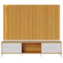 Ver imagem 2 de Rack para Sala Industrial com Painel para TV 65 pol com LED 216cm Salerno C04 Naturale Off White Mat