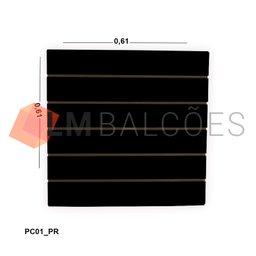 Painel Canaletado em Mdf 0,61 x 0,61m - Preto Fosco - 2