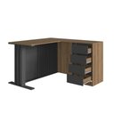 Ver imagem 4 de Mesa Escrivaninha de Escritório em L com 4 Gavetas 130x120x75cm Cj8020 Mel Grafite