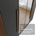 Ver imagem 7 de Guarda-Roupa Solteiro 4 Portas Batentes com Espelho Rustic/Preto/Rustic Saturno Madesa