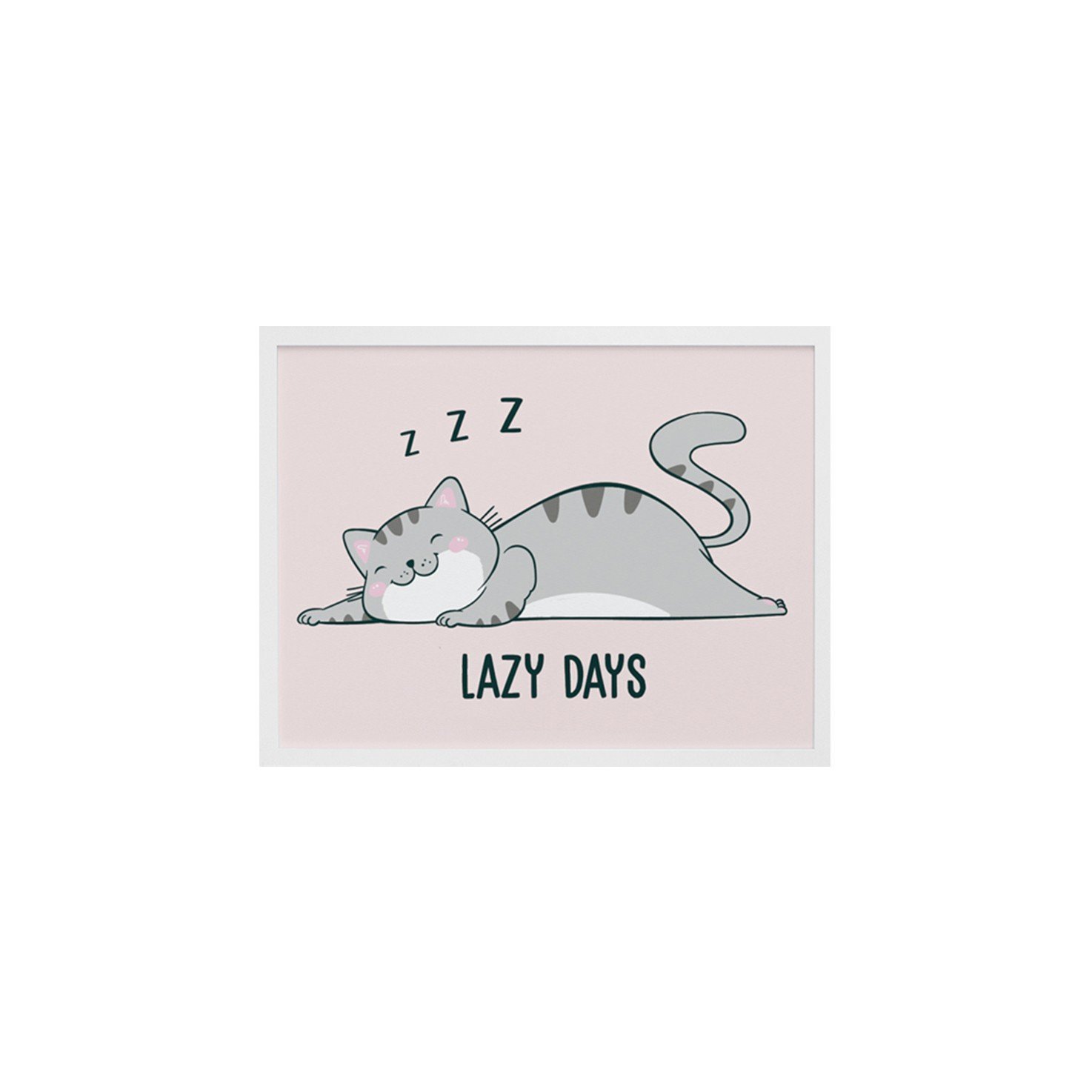 Quadro com moldura Gatos Lazy - 1