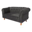 Ver imagem 2 de Conjunto Sofá Namoradeira Chesterfield Capitonê Duque Suede Cinza Chumbo Decoração, Recepção, Salas