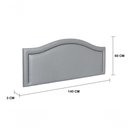 Ver imagem 3 de Cabeceira Casal Curva Luxo 140x60 Courino Cinza - Tachas Fumê