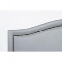 Ver imagem 4 de Cabeceira Casal Curva Luxo 140x60 Courino Cinza - Tachas Fumê