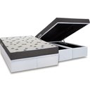 Ver imagem 1 de Conjunto Box Baú Queen: Colchão Espuma Ortobom D33 Light Saúde + Base Crc Courano White (158x198)