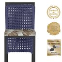 Ver imagem 3 de Mesa Bistrô e 4 Banquetas Roma Preta Corda Náutica Estofado 6 Trama Original