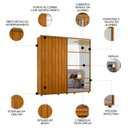 Ver imagem 3 de Guarda Roupa Casal 230cm com Espelho Verbena Cinamomo Z10 - Mpozenato