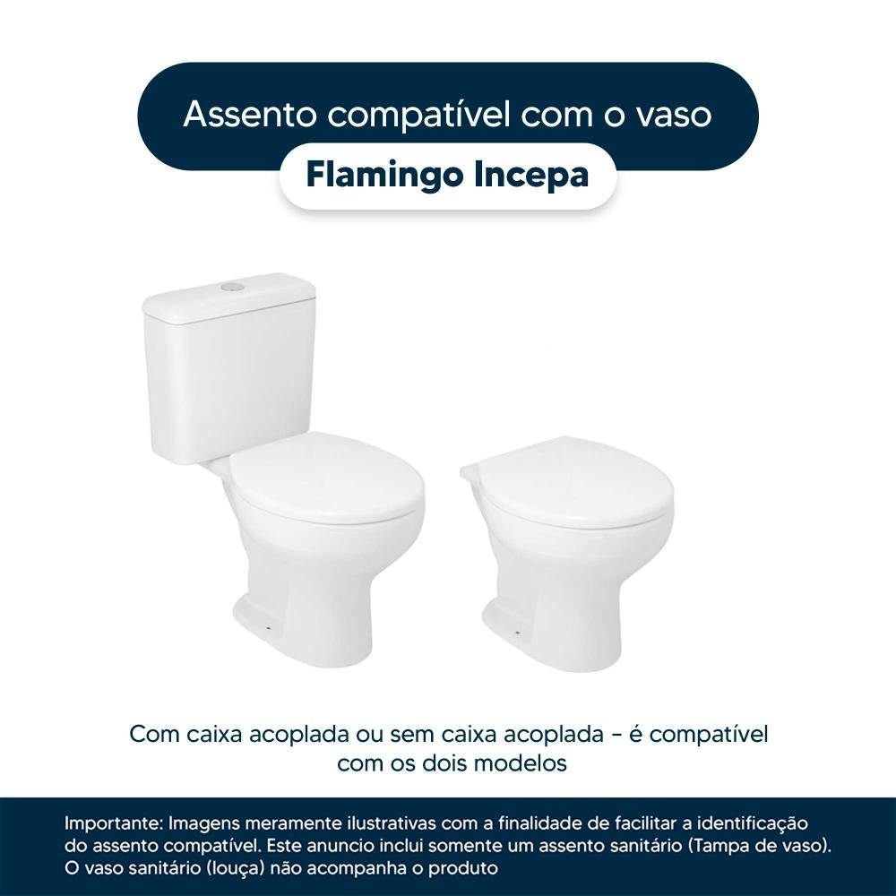 Assento Sanitário Soft Close Flamingo Verde Agua para Vaso Incepa - 4