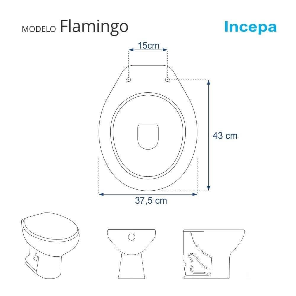 Assento Sanitário Soft Close Flamingo Verde Agua para Vaso Incepa - 3