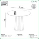 Ver imagem 2 de Conjunto de Jantar Mesa Redonda Tampo Vidro Mdf + 4 Cadeiras