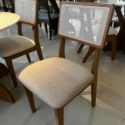 Conjunto de Jantar Mesa Redonda Tampo Vidro Mdf + 4 Cadeiras - 5