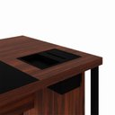 Ver imagem 6 de Escrivaninha Mesa Escritório Diretor com Caixa de Tomadas Objetos 200cm Corporate Louro Preto Marrom