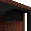 Ver imagem 7 de Escrivaninha Mesa Escritório Diretor com Caixa de Tomadas e Porta Objetos 200cm Corporate Louro Preto E Preto