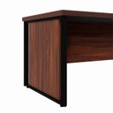 Ver mais imagens de Escrivaninha Mesa Escritório Diretor com Caixa de Tomadas e Porta Objetos 200cm Corporate Louro Preto E Preto