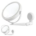 Ver imagem 1 de Espelho Giratorio 360 Graus 3 Tons Led 5x Aumento Touch Usb Bateria Recarregavel Ajustavel Parede Ba