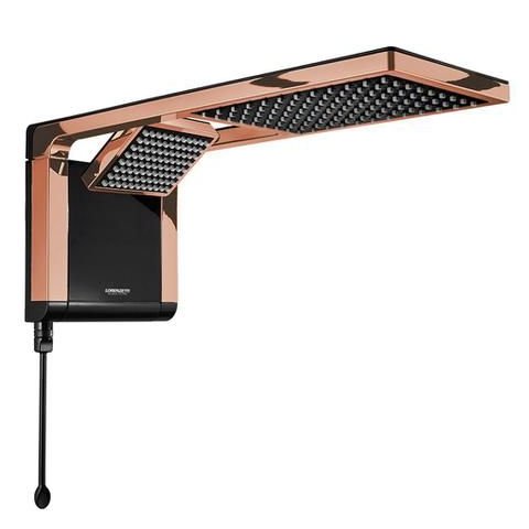 Chuveiro Elétrico Acqua Duo Ultra Preto/rosegold 7800w 220v Lorenzetti