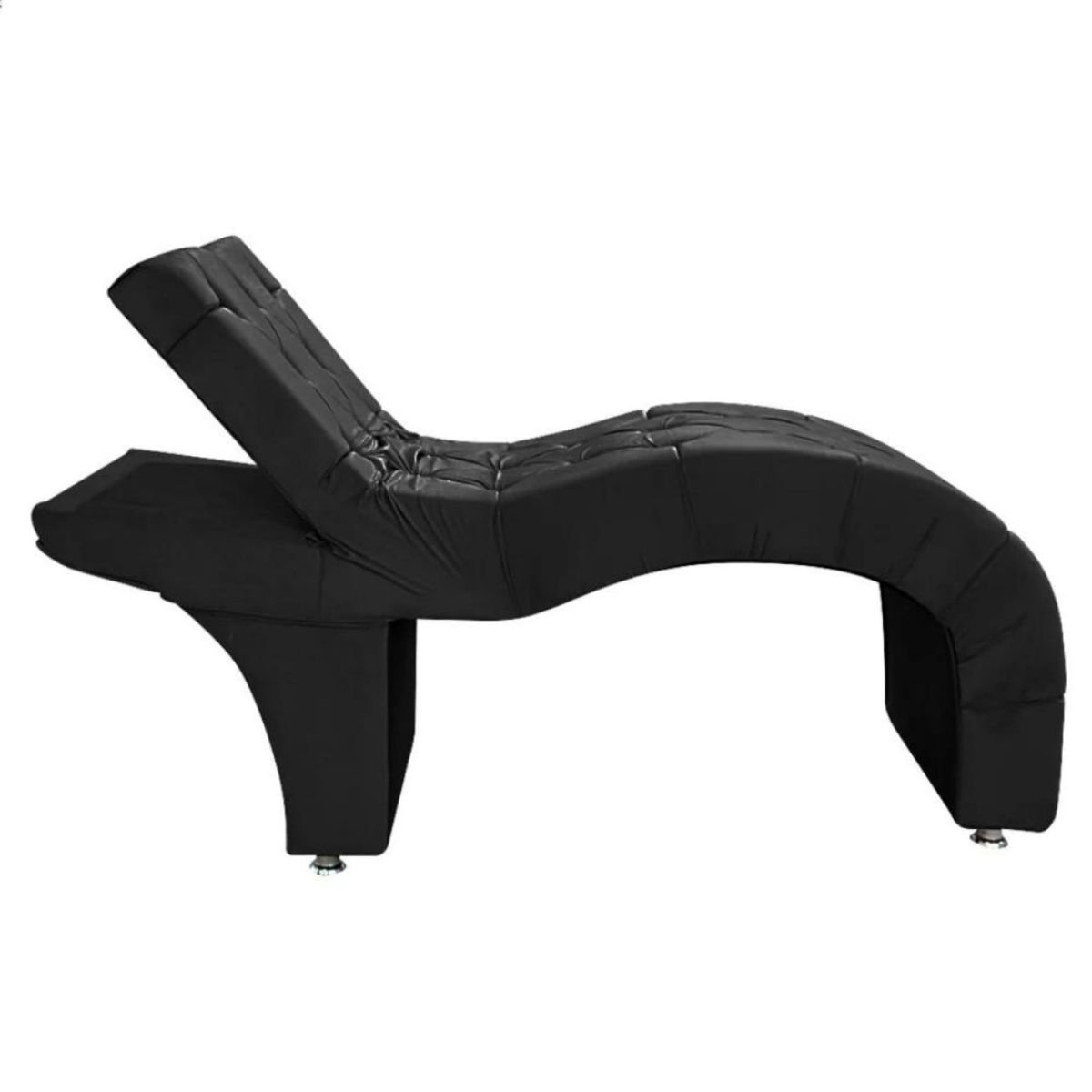 Maca Estética Estofada Reclinável Ergonômica Veludo Eliana:preto - 3