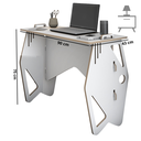 Ver imagem 3 de Kit de Escrivaninha e Banqueta Infantil Juvenil Mesa de Apoio Soho Branco Mdf