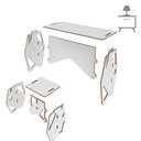 Ver imagem 6 de Kit de Escrivaninha e Banqueta Infantil Juvenil Mesa de Apoio Soho Branco Mdf