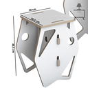 Ver imagem 4 de Kit de Escrivaninha e Banqueta Infantil Juvenil Mesa de Apoio Soho Branco Mdf