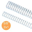 Ver imagem 2 de Wire-o 5/8" para 120 Fls A4 2x1 Prata(silver) 50 Und