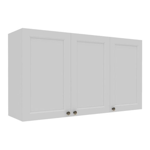 Armário de Cozinha Americana Aéreo 120cm 3 Portas Multimóveis Cr20489 Branco