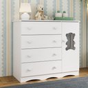 Ver imagem 1 de Cômoda Infantil 95cm 1 Porta com Vidro e 4 Gavetas Doçura Multimóveis Mp4494 Branco