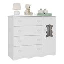 Ver imagem 2 de Cômoda Infantil 95cm 1 Porta com Vidro e 4 Gavetas Doçura Multimóveis Mp4494 Branco