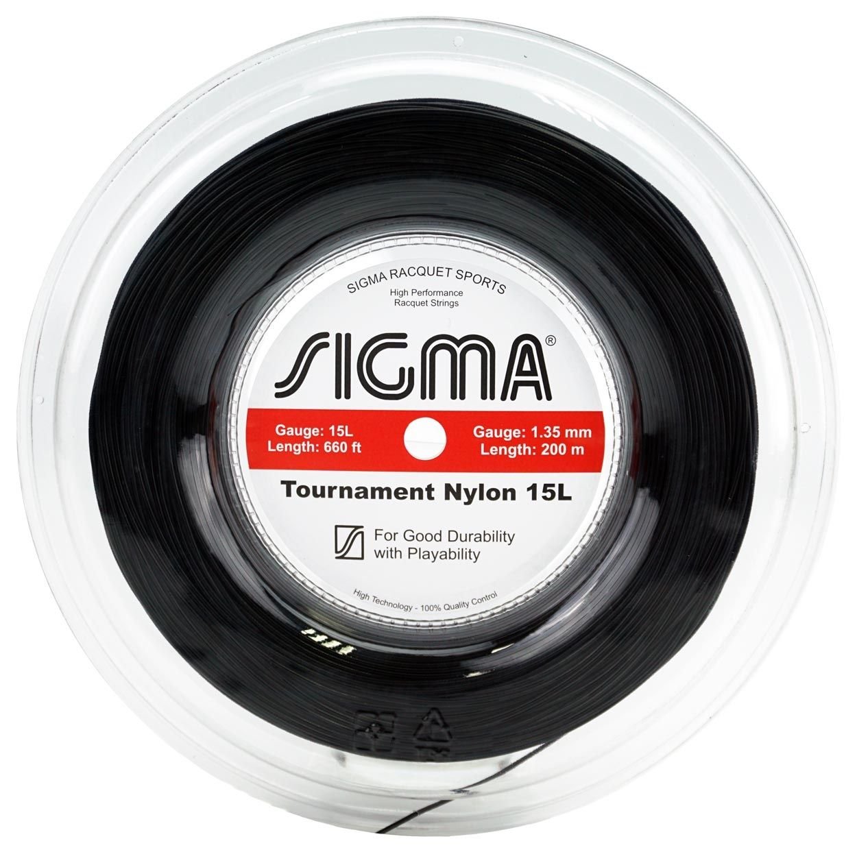 Corda Sigma Tournament Nylon 15l 1,35 Mm Preta - Set Individual