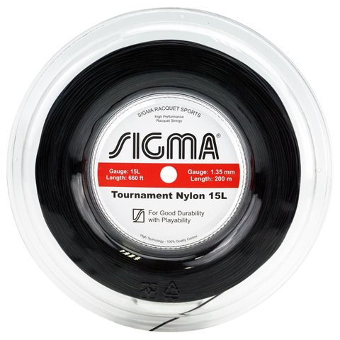 Corda Sigma Tournament Nylon 15l 1,35 Mm Preta - Set Individual
