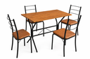 Ver imagem 1 de Conjunto Mesa Jantar 4 Lugares Belize Base Nexus Aço com 4 Cadeiras:Preto e Jambo