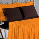 Ver imagem 3 de Jogo de Cama Casal Viúva Nobre 4 Peças Malha 100% Algodão - Laranja / Marrom